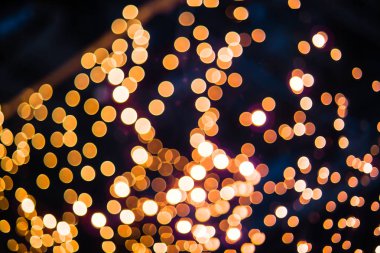 Noel arkaplanı. Bokeh ışıkları ve yıldızları olan zarif soyut arkaplan