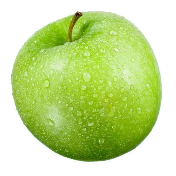 Green Apple Drops Isolated White — Stock Photo, Image