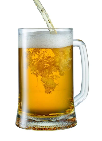 Bira Bardağı Beyaz Izole Kırpma Yolu Ile — Stok fotoğraf