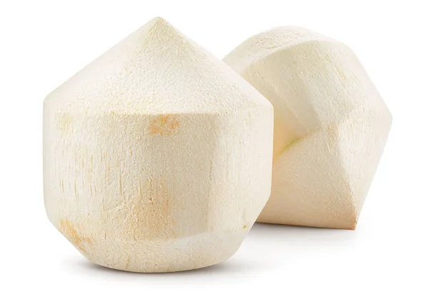 Kokosnuss. frische junge Nüsse isoliert auf weißem Hintergrund. Voller Einsatz — Stockfoto