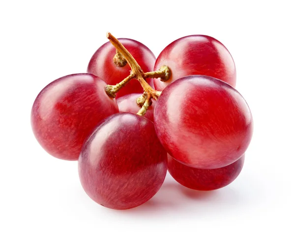 Зрізати червоний виноград ізольовано на білому. З відсічним контуром. Повна глибина — стокове фото
