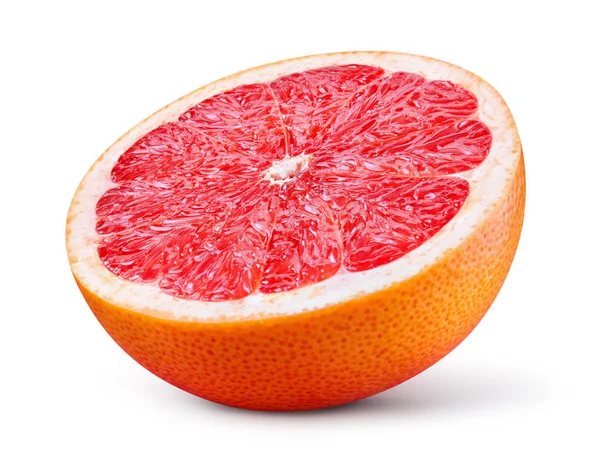 Pomelo aislado sobre fondo blanco. La mitad de fruta fresca. Red Wi —  Fotos de Stock