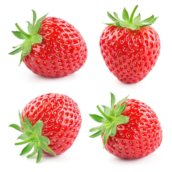 Erdbeere. frische Beeren isoliert auf weißem Hintergrund. Sammlung — Stockfoto