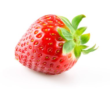 Beyaz arkaplanda çilek izole edilmiş.