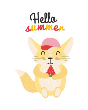 Pençelerinde karpuz olan ve üzerinde 