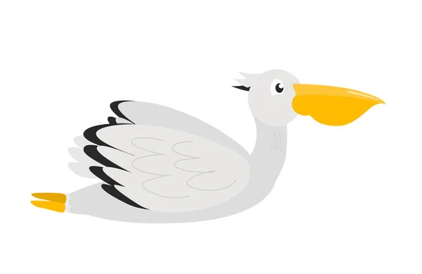 Ilustração Pássaro Pelicano Caráter Pelicano — Vetor de Stock