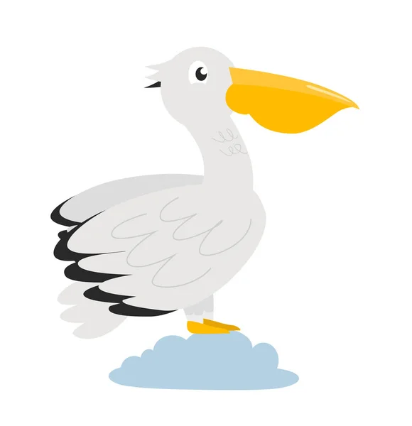 Illustrazione Degli Uccelli Pellicani Carattere Pelicano — Vettoriale Stock