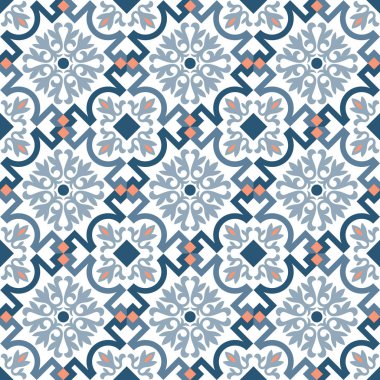 Arka plan, fayans ve Tekstil için dekoratif desen. Modüler parçalardan monte edilir. Vektör. Sorunsuz.