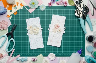 En iyi görünüm çok renkli kağıt kartları kesme mat, araç ve gereçleri scrapbooking için
