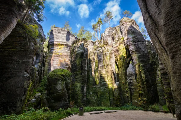 捷克共和国阿德斯帕赫岩镇 图库图片