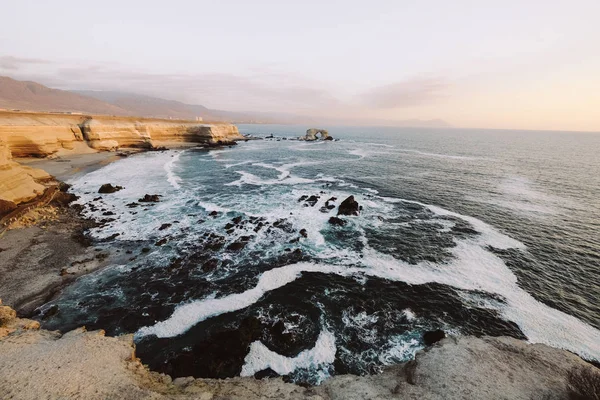 Chile Antofagasta Sunset Atlantic Ocean View Rocks — Stock Photo, Image