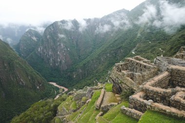 Machu Picchu, Peru, Ocak 2018. Dağlarda antik kenti