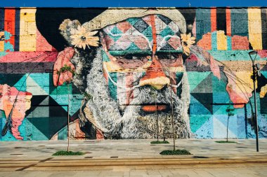 Brezilya, Rio de Janeiro. Şehir Merkezi. Grafiti tarafından Eduardo Cobra Rio de Janeiro 