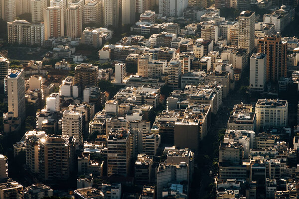 Brazil, Rio de Janeiro. View from above, only high-rise buildings are visible