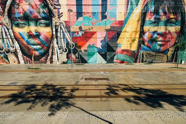 Brasil Rio Janeiro Centro Cidade Graffiti Ethnos Eduardo Cobra Rio — Fotografia de Stock