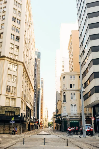 Brasile Rio Janeiro Centro Città Strade Deserte Edifici Alti — Foto Stock