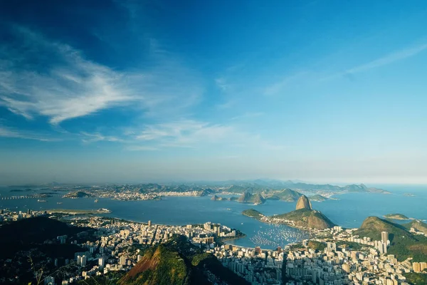 Brésil Rio Janeiro Vue Sur Ville Depuis Sommet Soir Océan — Photo