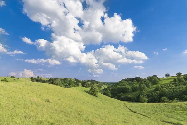 Prachtige Landschap Van Groene Heuvels — Stockfoto