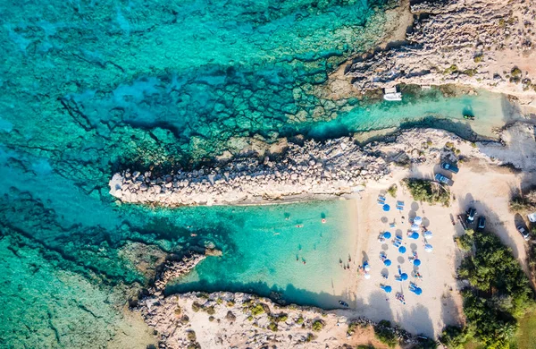 Hermoso Paisaje Desde Arriba Playa Organizada — Foto de Stock