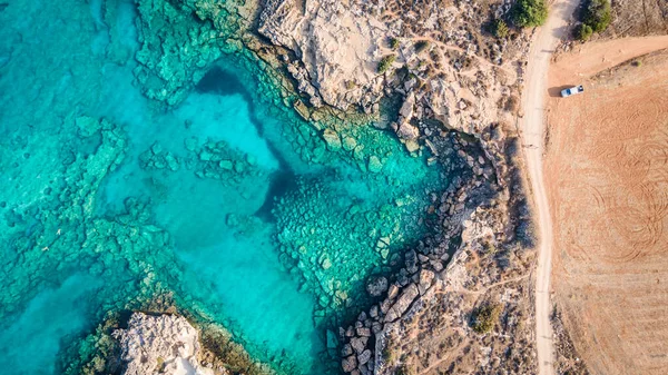 Yukarıdan Yol Sahil Manzarası — Stok fotoğraf