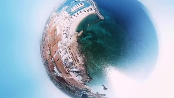 Kugeleffekt Auf Schöne Strandlandschaft — Stockvideo