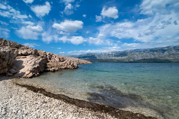 Baia Adriatica con vista sul Parco Nazionale di Paklenica — Foto Stock