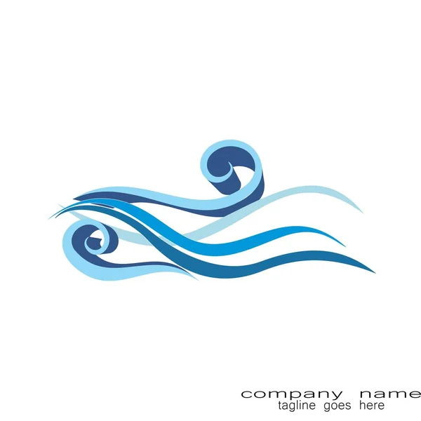 Креативный Дизайн Волны Логотип Бизнеса Водный Пейзаж — стоковый вектор