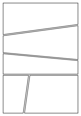 Manga film şeridi düzeni şablonu için hızla çizgi roman stili oluşturun. Kağıt oranı tasarımını a4 baskı için uygun dışarı.