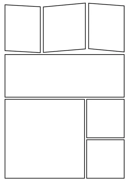 Modelo Layout Storyboard Mangá Para Criar Rapidamente Estilo Quadrinhos Design — Vetor de Stock