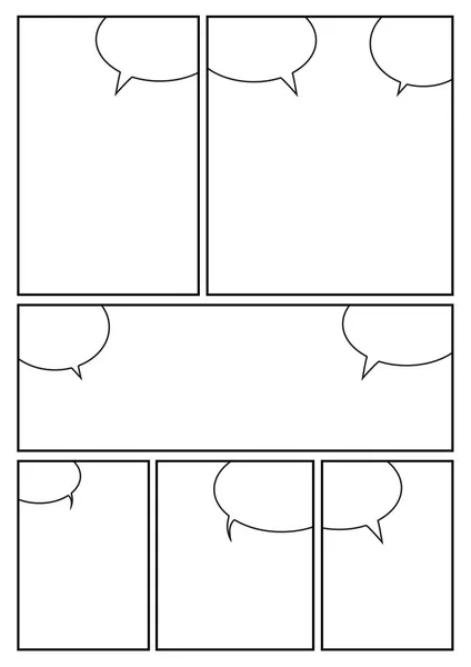 Manga Storyboard Layout Template Rapidly Create Comic Book Style Design — Stock Vector