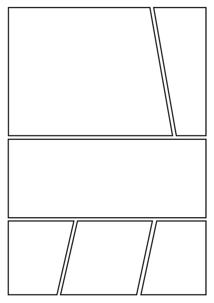 Modelo Layout Storyboard Mangá Para Criar Rapidamente Estilo Quadrinhos Design — Vetor de Stock