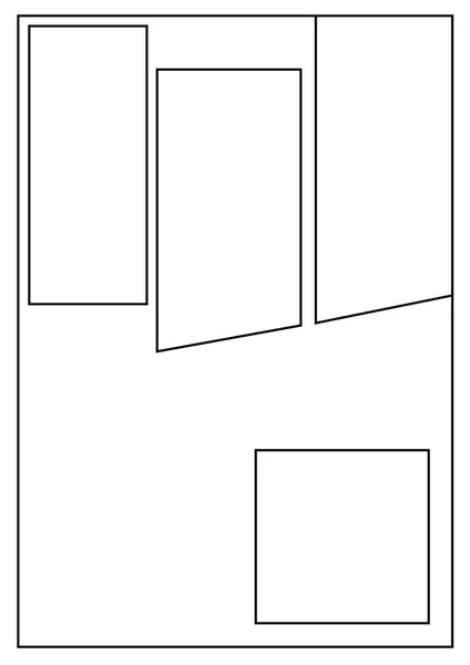 Manga Storyboard Layoutmallen För Snabbt Skapa Serietidning Stil Utformningen Papper — Stock vektor