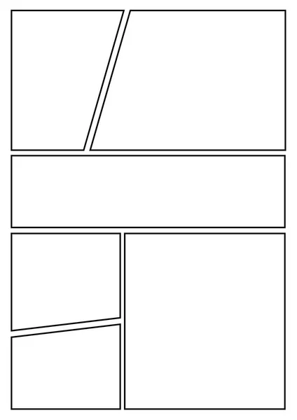 Modelo Layout Storyboard Mangá Para Criar Rapidamente Estilo Quadrinhos Design — Vetor de Stock