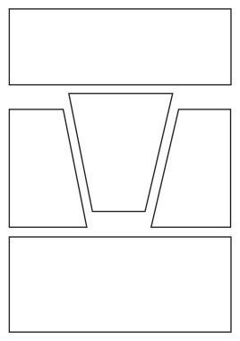 Manga film şeridi düzeni şablonu için hızla çizgi roman stili oluşturun. Kağıt oranı tasarımını a4 baskı için uygun dışarı.