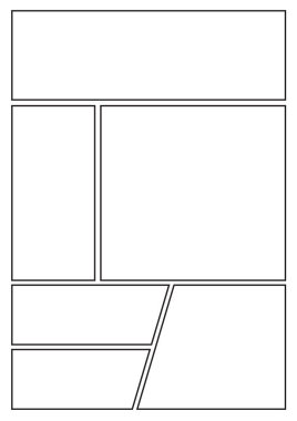 Manga film şeridi düzeni şablonu için hızla çizgi roman stili oluşturun. Kağıt oranı tasarımını a4 baskı için uygun dışarı.