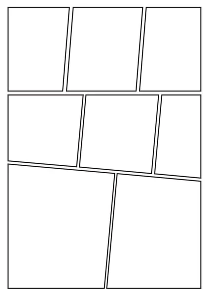 Шаблон Розкладки Манги Швидкого Створення Стилю Коміксів Конструкція Співвідношення Паперу — стоковий вектор