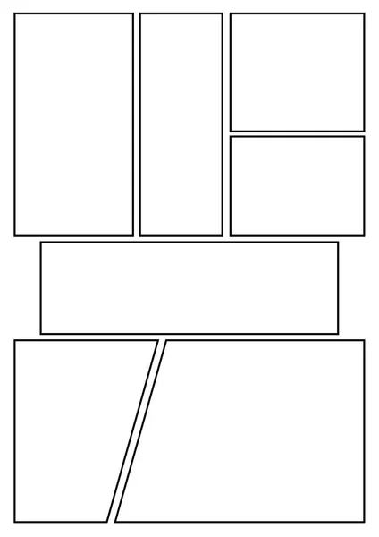 Modelo Layout Storyboard Mangá Para Criar Rapidamente Estilo Quadrinhos Design — Vetor de Stock