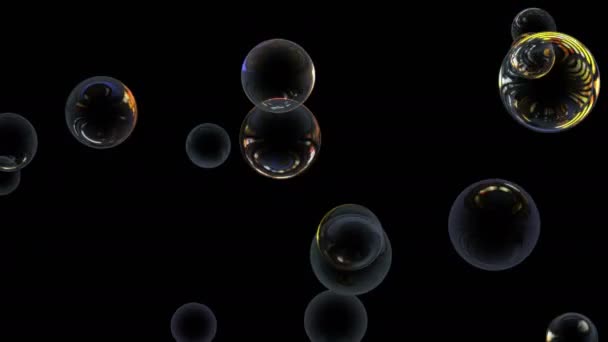 Lucht Bubbels Effect Tot Donkere Achtergrond — Stockvideo