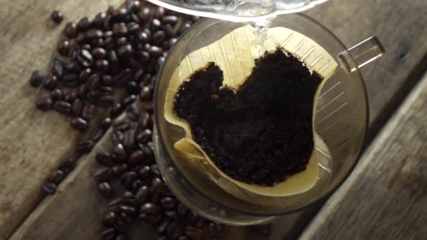 Druipende Koffie Slow Motion — Stockvideo