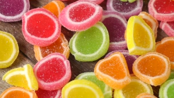 Kleurrijk Van Jelly Candy Slow Motion — Stockvideo