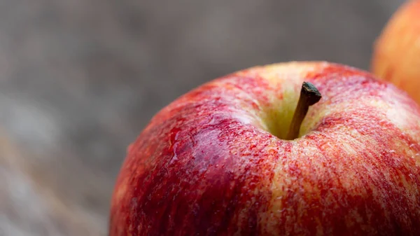 Nahaufnahme Von Apfelfrüchten Auf Altem Holzgrund Stockbild