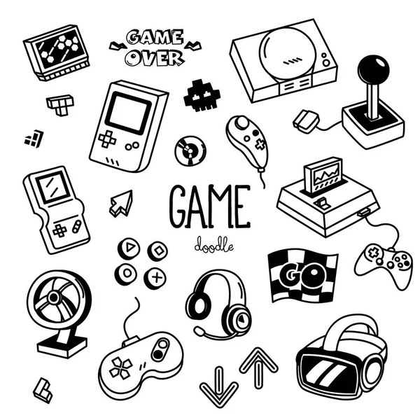 Game Doodles Hand Drawing Game — Stock Vector