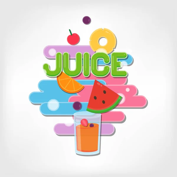 Banner Colorido Fruta Jugo — Archivo Imágenes Vectoriales