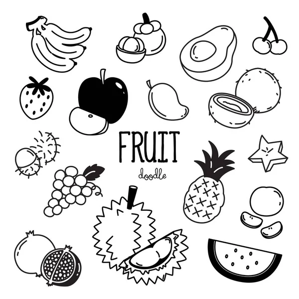 Doodle Frutas Desenho Mão Estilos Item Frutas — Vetor de Stock