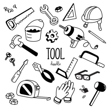 Doodle araçları. El aletleri için çizim stilleri.