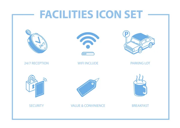 Set Facilities Icon — Stock Photo, Image