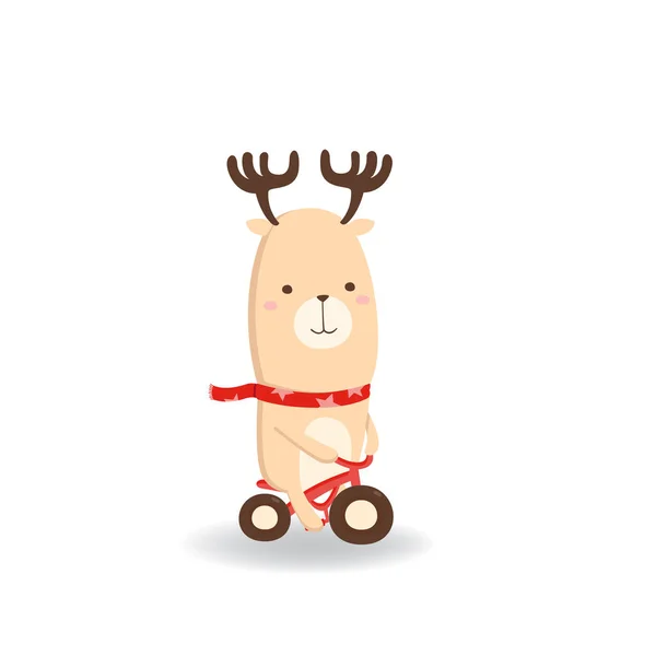 Cute Reindeer White Background Cartoon Reindeer — Stock Photo, Image