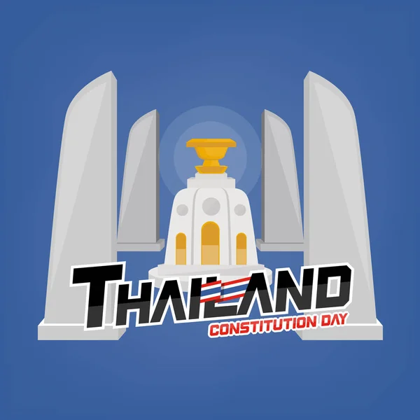 Dzień Konstytucji Tajlandia Pomnik Konstytucji Tajlandii — Wektor stockowy