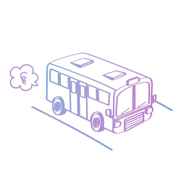 Handzeichnen Stile Mit Bus Pastell Doodle Bus — Stockvektor