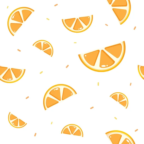 Farbenfrohes Orangefarbenes Nahtloses Muster Zitrusfrüchte Hintergrund Elemente Für Speisekarte Grußkarten — Stockvektor